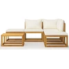 Image de vidaXL Ensemble de salon de jardin 6 pièces avec coussins en bois massif d'acacia