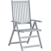 Image de vidaXL Chaises de jardin réglables 2 pcs. Gris Bois massif Acacia