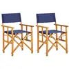 Image de Vidaxl - Chaises De Metteur En Scène Lot De 2 Bois Massif D'Acacia Bleu