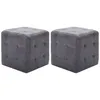 Image de Vidaxl - 2 Pcs Poufs Gris 30 X 30 X 30 Cm Similicuir Daim