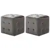 Image de Vidaxl - 2 Pcs Poufs Gris 30 X 30 X 30 Cm Tissu Velours