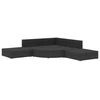 Image de vidaXL Ensemble de salon de jardin 6 pièces avec coussins Poly rotin noir