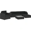 Image de vidaXL Ensemble de salon de jardin 6 pièces avec coussins Poly rotin noir