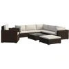 Image de vidaXL Ensemble salon de jardin 8 pièces avec coussins Poly rotin brun