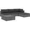 Image de Vidaxl - Salon De Jardin 5 Pcs Avec Coussins Résine Tressée Gris