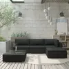 Image de Vidaxl Salon De Jardin 5 Pcs Avec Coussins Résine Tressée Noir