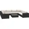 Image de Vidaxl - Salon De Jardin 9 Pcs Avec Coussins Résine Tressée Noir