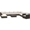 Image de Vidaxl - Salon De Jardin 11 Pcs Avec Coussins Résine Tressée Marron