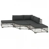 Image de vidaXL Ensemble salon de jardin 6 pièces avec coussins Poly rotin gris