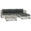 Image de vidaXL Ensemble de salon de jardin 5 pièces avec coussins Poly Rattan Gris