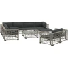 Image de vidaXL Ensemble de salon de jardin 10 pièces avec coussins Poly Rattan Gris