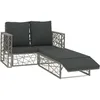 Image de Vidaxl - Salon De Jardin 2 Pcs Avec Coussins Résine Tressée Gris
