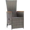 Image de vidaXL Chaises longues de jardin 2 pcs. avec coussins Poly Rattan Gris
