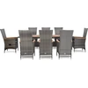 Image de vidaXL Salon de jardin 9 pièces avec coussins Poly Rattan Gris