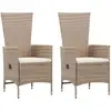 Image de Vidaxl - Chaises D'Extérieur 2 Pcs Avec Coussins Résine Tressée Beige