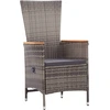 Image de vidaXL Chaises de jardin 2 pcs. avec coussins Poly Rattan Gris