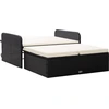 Image de vidaXL Ensemble salon de jardin 2 pièces avec coussins Poly rotin noir