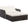 Image de vidaXL Ensemble de salon de jardin 2 pièces avec coussins Poly rotin brun