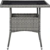 Image de vidaXL Table de jardin Gris Poly rotin et verre