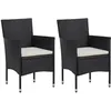 Image de Vidaxl - Chaises De Jardin Lot De 2 Résine Tressée Noir