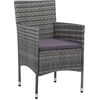 Image de vidaXL Chaises de jardin 2 pcs. Poly rotin gris