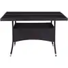 Image de vidaXL Table de jardin noire poly rotin et verre