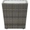 Image de vidaXL Table d'appoint Gris 41,5x41,5x43 cm Poly rotin et verre trempé