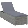 Image de vidaXL Chaise longue avec support Poly rotin gris