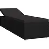 Image de vidaXL Chaise longue avec support Poly rotin noir