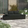 Image de Vidaxl - Chaise Longue Avec Coussins Résine Tressée Noir