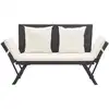 Image de vidaXL Banc de jardin avec coussins 176 cm noir Poly rotin