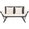 Image de vidaXL Banc de jardin avec coussins 176 cm brun Poly rotin