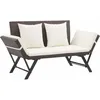 Image de Vidaxl - Banc De Jardin Avec Coussins 176 Cm Marron Résine Tressée