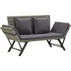 Image de Vidaxl - Banc De Jardin Avec Coussins 176 Cm Gris Résine Tressée