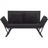 Image de vidaXL Banc de jardin avec coussins 176 cm noir Poly rotin