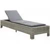 Image de vidaXL Chaise longue avec support Gris Poly rotin