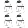 Image de Vidaxl - Chaises Pliantes À Manger Lot De 4 Noir Similicuir