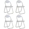 Image de Vidaxl - Chaises Pliantes À Manger Lot De 4 Blanc Similicuir