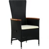 Image de vidaXL Chaises de jardin 2 pcs. avec coussins Poly rotin noir