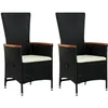 Image de Vidaxl - Chaises D'Extérieur 2 Pcs Avec Coussins Résine Tressée Noir