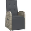 Image de vidaXL Chaise longue de jardin avec revêtement Poly rotin gris