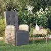 Image de Vidaxl - Chaise Inclinable De Jardin Et Coussin Résine Tressée Gris