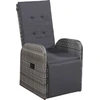 Image de vidaXL Ensemble Bistro 3 pièces avec coussins Poly Rattan Gris