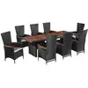 Image de Vidaxl - Salon De Jardin 9 Pcs Avec Coussins Résine Tressée Noir