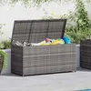 Image de vidaXL Coffre de jardin gris 120x50x60 cm Poly rotin