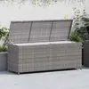 Image de vidaXL Coffre de jardin gris 150x50x60 cm Poly rotin