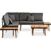 Image de vidaXL Ensemble de salon de jardin 4 pièces avec coussins en bois massif d'acacia
