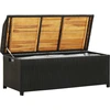 Image de vidaXL Banc avec espace de rangement 120 cm Poly rotin noir