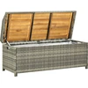 Image de vidaXL Banc de jardin avec espace de rangement 120 cm Poly rotin gris