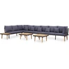 Image de vidaXL Ensemble salon de jardin 8 places avec coussins en bois massif d'acacia